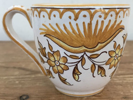 Vintage French Italian Yellow Orange Floral Painted Demitasse Espresso C... - $29.99