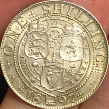 1897 Great Britain Silver Shilling - Very Nice Lustrous Example! - £47.91 GBP