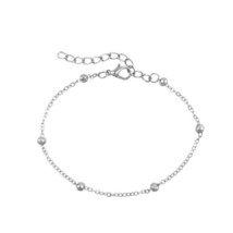 Elegant Silver Gold Plated Six Bead chain Bracelet for Women fashion jewelry - £4.81 GBP