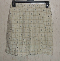 EXCELLENT WOMENS LIZ CLAIBORNE LIZ GOLF BEIGE PLAID W/ GOLF PRINT SKORT ... - $23.33