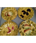 Set of four Sarreguemines French faïence Majolica plates &amp; matching Charger - $55.15 CAD