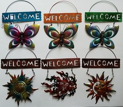 Garden Metal ‘Welcome’ Signs Sunfaces &amp; Butterflies, Select: Design - £2.38 GBP