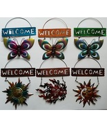 Garden Metal ‘Welcome’ Signs Sunfaces &amp; Butterflies, Select: Design - £2.36 GBP