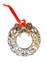 Lenox Sparkle and Scroll Silver Christmas Holiday Ornament - New - Wreath Multi - £17.17 GBP