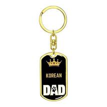 Cat Keyring Gift Cat Key Ring Korean Cat Dad King Swivel Keychain Stainless Stee - £24.55 GBP