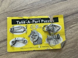 Vintage Transogram Take-A-Part Puzzles Made in Japan Metal Brain Teaser MCM - £19.37 GBP