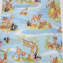 Vintage Disney 1970's Bambi Twin Sized Flat Sheet Thumper Flower Skunk - $37.05