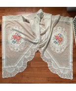 Lace Pink Blue and Yellow valance curtain set - £11.67 GBP