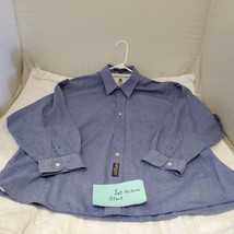 Tommy Hilfiger Shirt Mens 17-35 Blue Dress Button Up Long Sleeve - $14.85