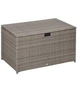 Outsunny 113 Gallon Rattan Outdoor Waterproof Deck Box, Gray - €212,64 EUR