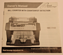 OWNER’S MANUAL - ROYAL SOVEREIGN RBC-3100 BILL COUNTER W/COUNTERFEIT DET... - £2.25 GBP