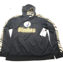 Pittsburgh Steelers Hoodie NFL Team Apparel Jersey Zebra Print Gold Blk ... - $52.22