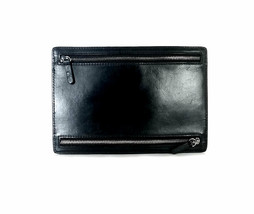 $109 ASH Clutch Wallet White &amp; Black Leather Slim Zip Purse Phone Wallet *LOVELY - £43.15 GBP