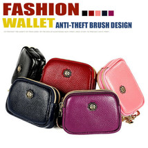 Vintage Rose Genuine Calf Leather Small Wallets Coin Purses Card Change Case  - £11.95 GBP