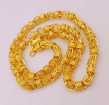 22K AUTHENTIC YELLOW GOLD UNIQUE LINK CHAIN FOR MEN WOMEN HANDMADE JEWEL... - $6,508.09