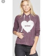 Heart Love Wine Graphic Hoodie New Sz Large L Grayson Threads - £13.45 GBP