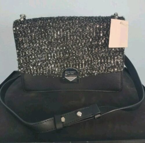 Primary image for Kate Spade Purse Neve Tinsel Medium Convertible Shoulder Bag Black $429 READ*