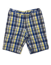 Hannah Women Size 10p (Measure 31x10) Blue/Yellow Plaid Stretch Bermuda Shorts - $11.30