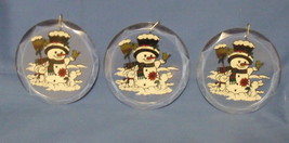 Set of 3 Colors of the Season Christmas Snowman Ornaments - £5.64 GBP