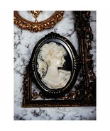 Gorgeous black and white Cameo brooch - $48.85 CAD