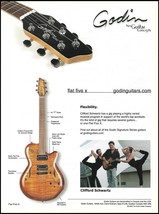 Godin Flat Five X guitar advertisement with Clifford Schwartz 2003 ad print - £3.32 GBP