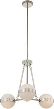 Chandelier KALCO TACOMA Casual Luxury 3-Light 3000K Bulb Frosted Polished - £2,117.49 GBP