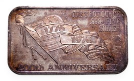 1776-1976 200 Anniversary - USSC Mint 1 oz. Silver Art Bar - £69.12 GBP