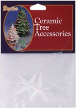 Ceramic Christmas Tree Accessories Stars 2.75 X1.875 Inches Iridescent - £13.30 GBP