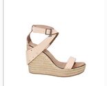 See by Chloe Espadrille Jute Platform Sandals Leather CROSS STRAP  38 US... - $59.40