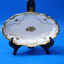 Vintage Reichenbach 9” X 5½” Oval Plate Gold Rose 1003-P, 24K Gold Trim Germany - £35.94 GBP