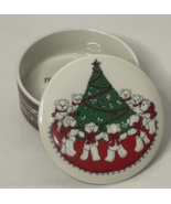 Enesco Christmas Trinket Box Round Porcelain with Lid Lucy Rigg Vintage ... - €16,10 EUR