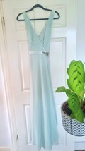 JENNY PACKHAM DESIGNER MINT GREEN MAXI PROM GOWN BRIDESMAID DRESS UK 10 - $98.92