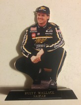 000 Vintage Rusty Wallace Nascar Wood Stand Up Display Desk Shelf - $9.99