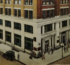 c1915 The First National Bank Portsmouth Ohio Vintage Postcard Cars Flag People - £21.39 GBP