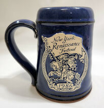 Vintage 1986 New York Renaissance Festival Mug Peter Deneen Pottery  - $49.50