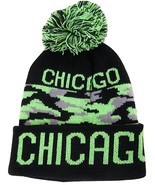 Chicago Adult Size Winter Knit Beanie Hats (Green/Gray Camouflage) - £11.95 GBP