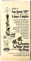1970 Vacation Village Hotel Advertisement Vintage San Diego California F6L - $19.99