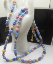 Vintage Signed JOAN RIVERS Multi-color Czech Glass Necklace & Bracelet Set - $94.05