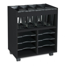 Safco 5390BL Go Cart File Cart with 8 Compartments in Black - $276.63