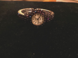 Collezio Bracelet Watch Ruby Sapphire Swarovski Crystals, Quartz, Japan ... - $45.00