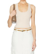 Enza Costa linen knit scoop tank top in Bone - £96.20 GBP