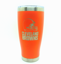 Cleveland Browns NFL 20 oz Etched Logo Stainless Steel Hot Cold Tumbler Orange - £22.15 GBP