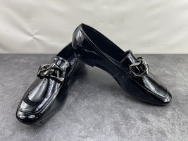 Carvela Loafers Women 6.5M Shoes Black Patent Leather Chain Casual Comfo... - $27.54