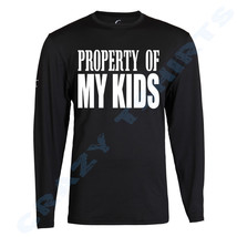 Property of my kids T-SHIRT Father&#39;s Day Gift For Dad Shirt HERO Long Sleeve - £14.57 GBP