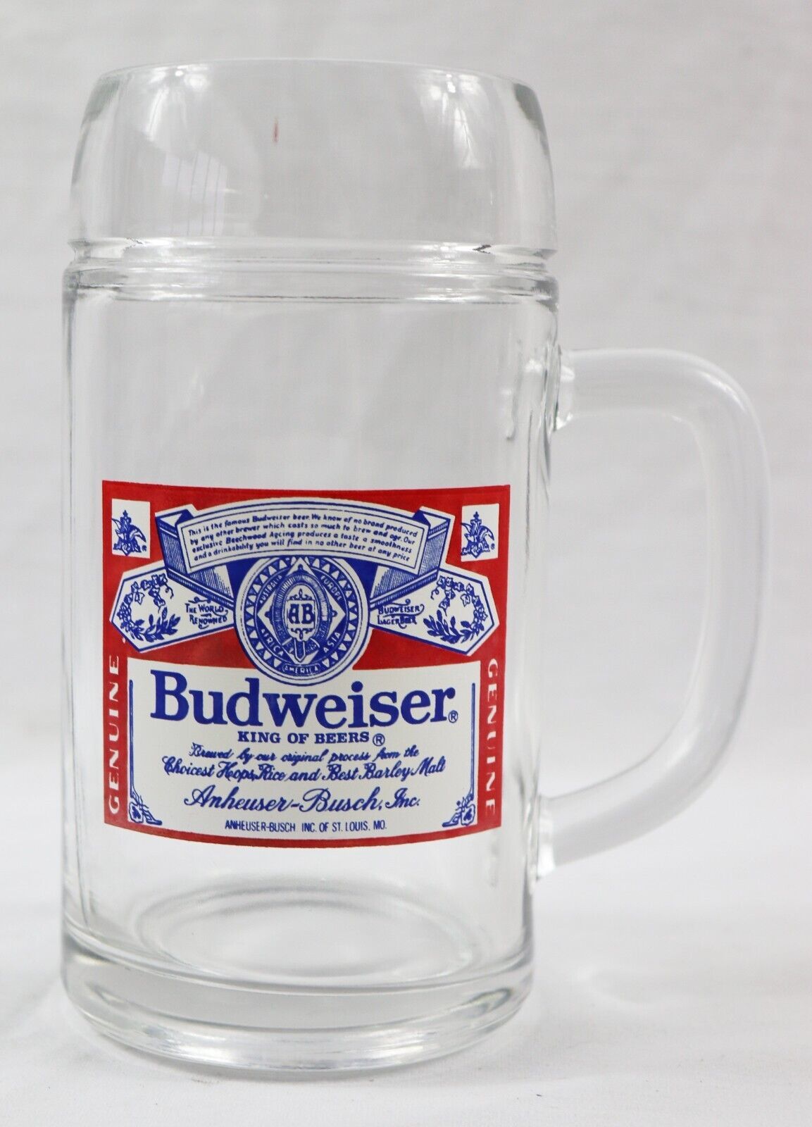 VINTAGE Budweiser Tall Glass Beer Mug - $14.84