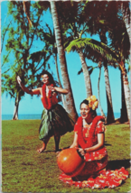 Postcard Hawaii Hawaiian Woman Hula Dancer Music Gourd  6 x 4 in - £4.68 GBP