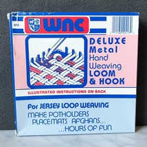 Vintage Deluxe Metal Hand Weaving Loom  &amp; Hook - WNC #413 Jersey Loop We... - $12.30