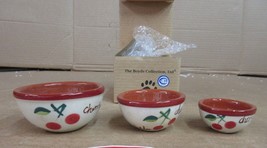 Boyds Bears Cherries Jubilee Bowl Set 654619 Nesting Bowls Bearwear Pottery - $45.47
