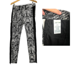 Houndstooth Leather Trim Skinny Jeans Zipper Ankles Sz 27 Joe&#39;s Jeans  - $24.29