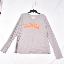 Clemson Tigers Fanatics Women&#39;s Long Sleeve Grey Tee Shirt Size 3XL - $256.21 MXN